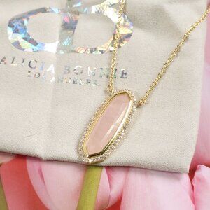 Alicia Bonnie Necklace - Abigail - Rose Quartz Gold